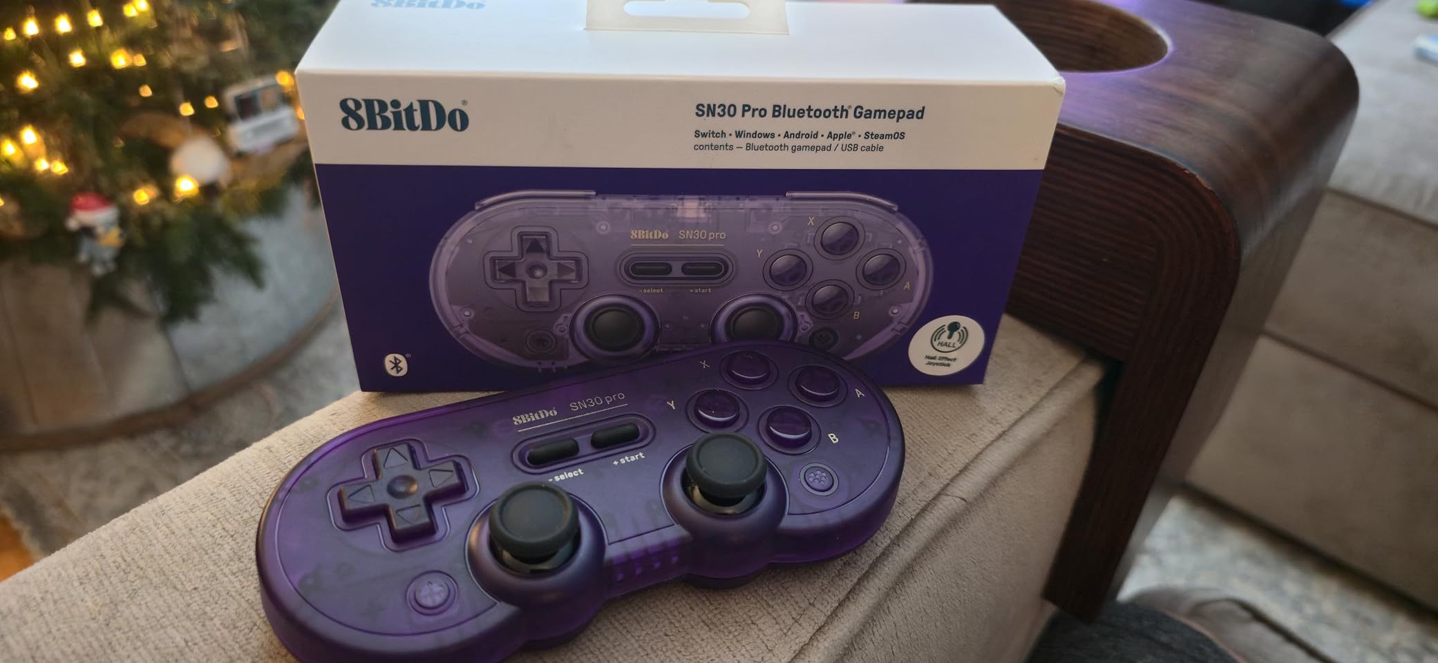 8Bitdo SN30 Pro Bluetooth Controller, Hall Effect Joystick (Crystal Purple) customer photo 2