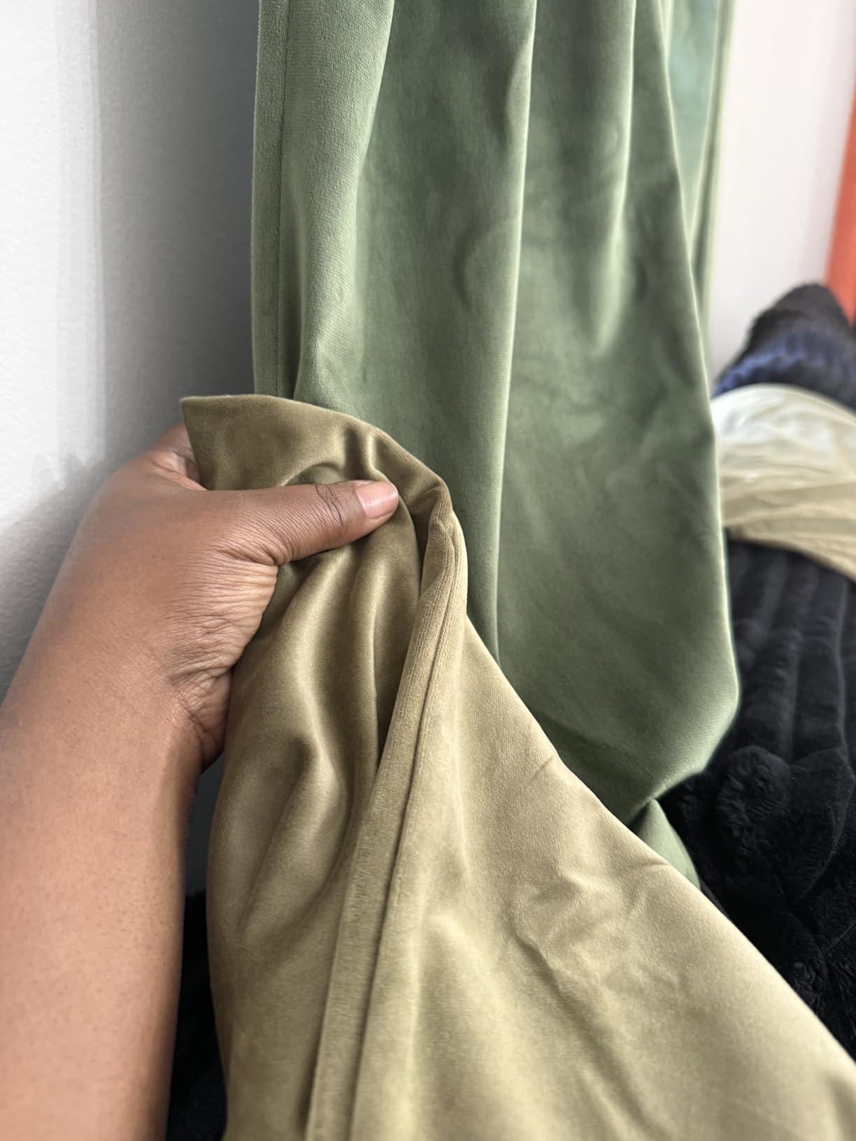 MIULEE Velvet Curtains 52x84 inches 2 Panels Burnt Orange Blackout Curtains | Luxury, Bedroom Living Room, Thermal Insulated, Super Soft Window Drapes Rod Pocket & Back Tab, Terracotta Rust Fall Decor customer photo 1