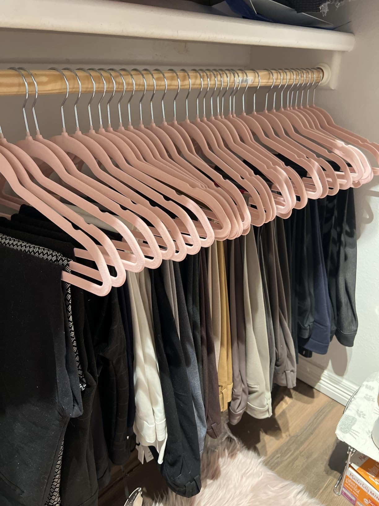 HOUSE DAY Premium Velvet Hangers 50 Pack, Non-Slip Flocked Felt Hangers customer photo 1