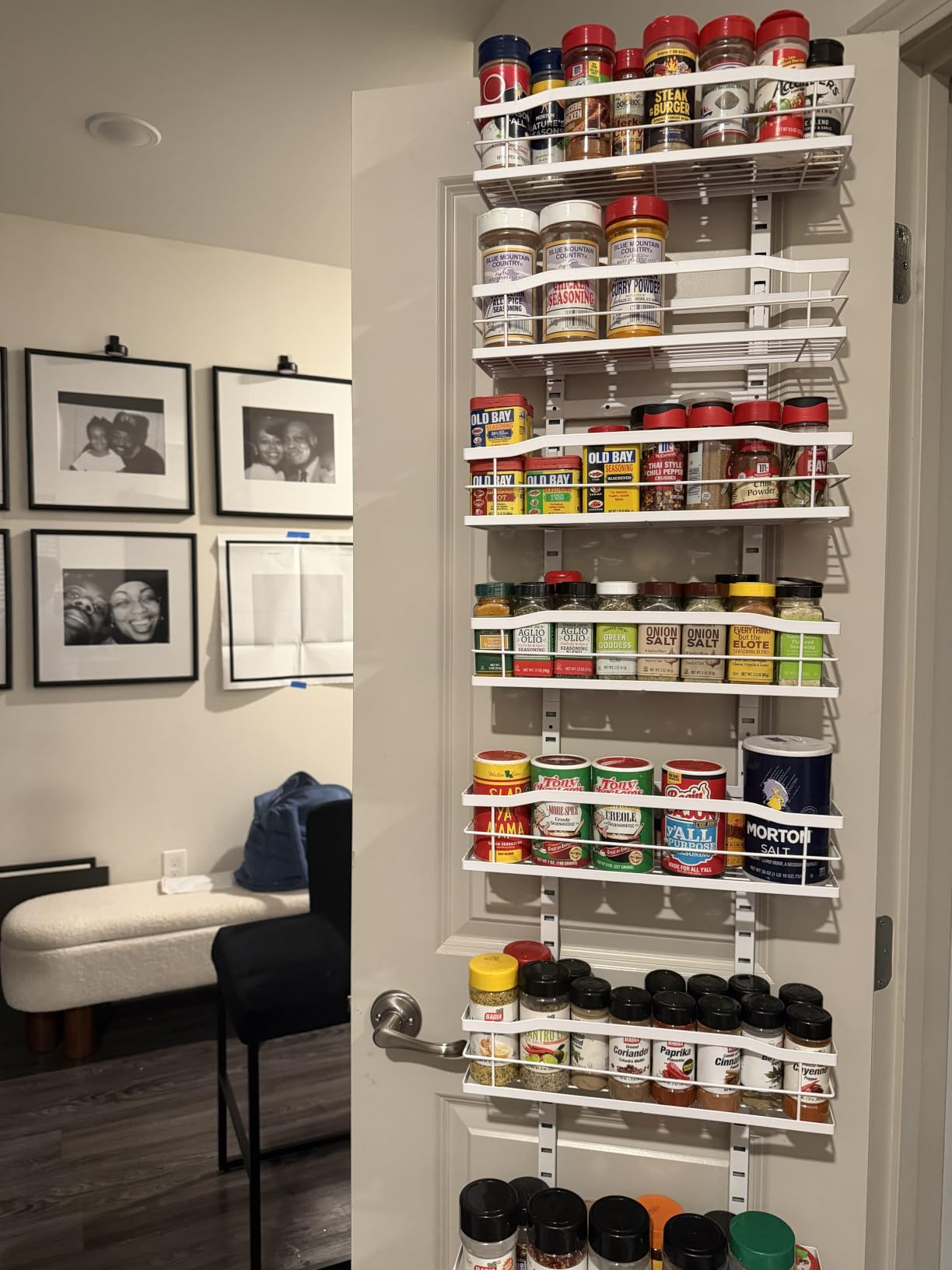 Moforoco White 9-Tier Over The Door Pantry Organizer, Pantry Organization And Storage, Metal Hanging Spice Rack Shelves Door, Home & Kitchen Essentials, Laundry Room Bathroom Organization customer photo 2