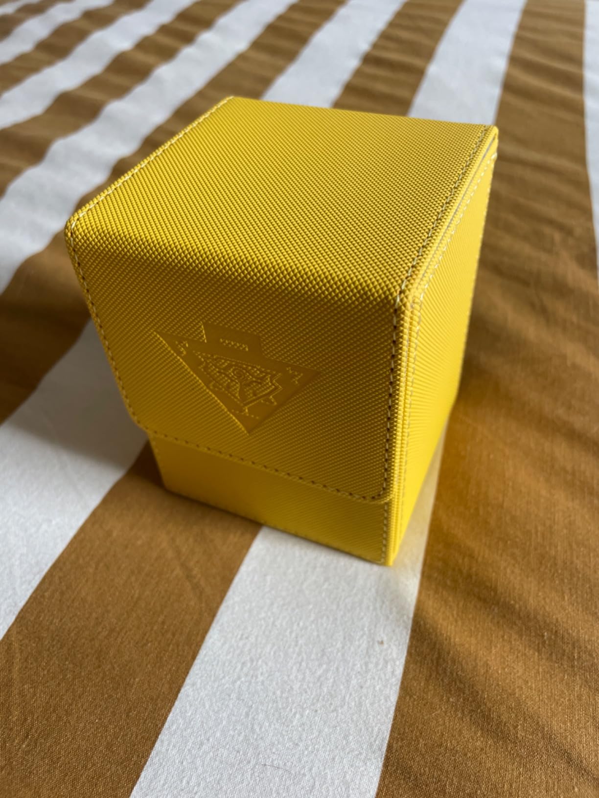 ZLCA Card Deck Box for MTG Yugioh TCG, Card Storage Box with Dividers Holds 100+ Sleeved Cards, Premium Card Deck Case (Black&Blue, Puzzle) customer photo 1
