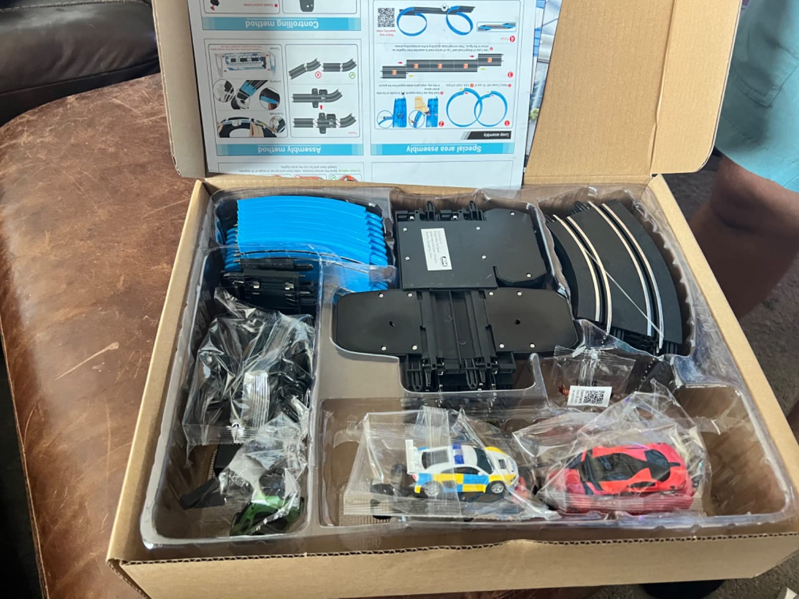 AGM MASETCH High Speed Series Tram Dual Track Set, Track with 4 Vehicles Official Licensed Slot car Racing, Comes with 2 Hand Controls and Track Parts and a Lap Counter. customer photo 1