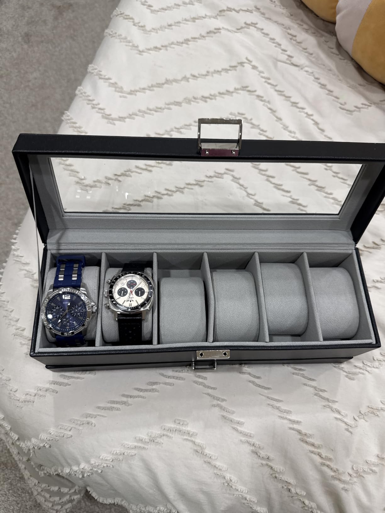 ProCase Watch Box, 6 Slot Watch Display Case with Drawer -Espresso customer photo 2