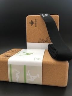 Overmont Cork Yoga Blocks 2 pack with 8ft Strap Natural Cork Bricks customer photo 1