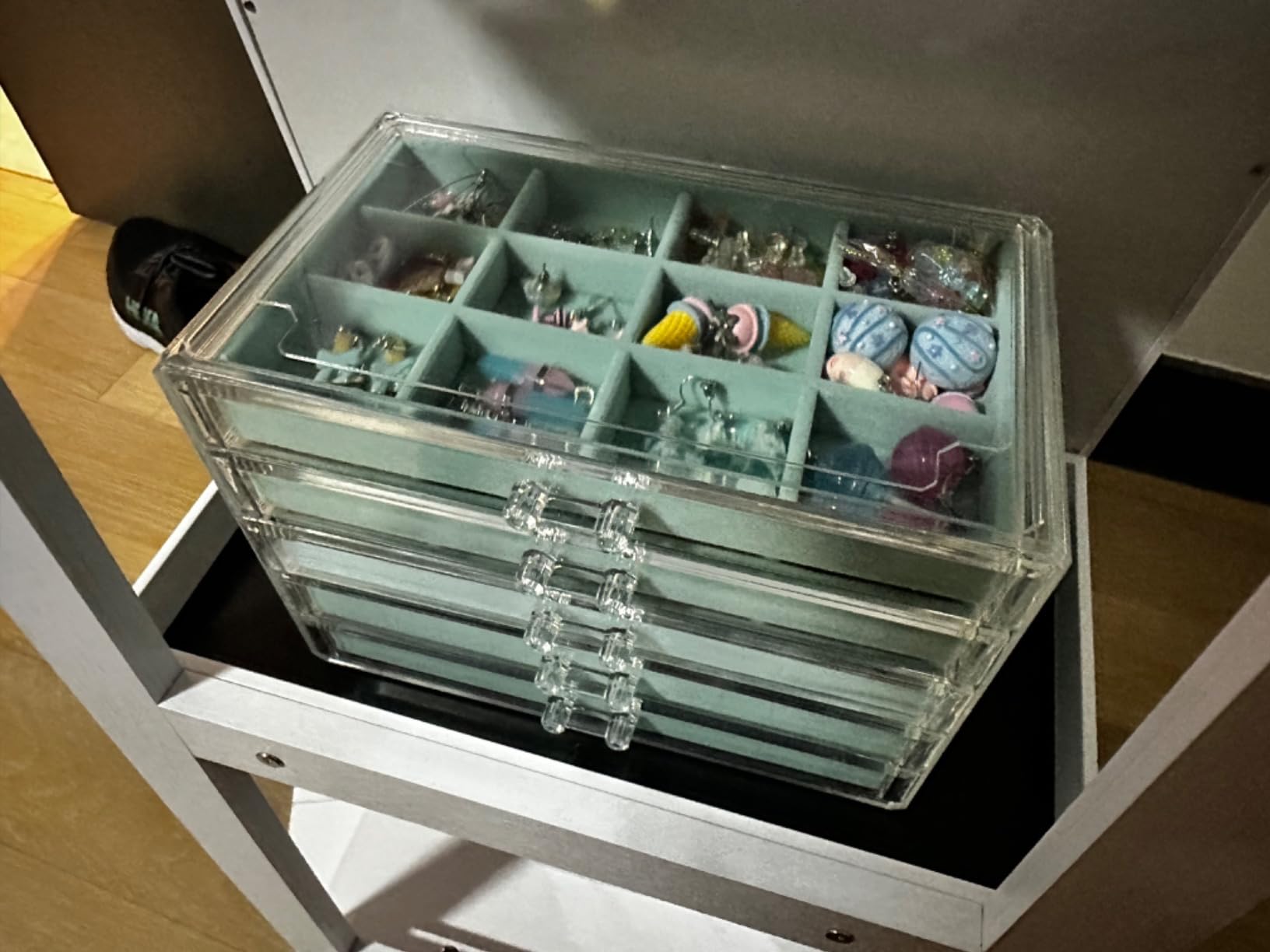 ProCase Earring Holder Organizer Jewelry Box with 5 Drawers, Grey customer photo 2