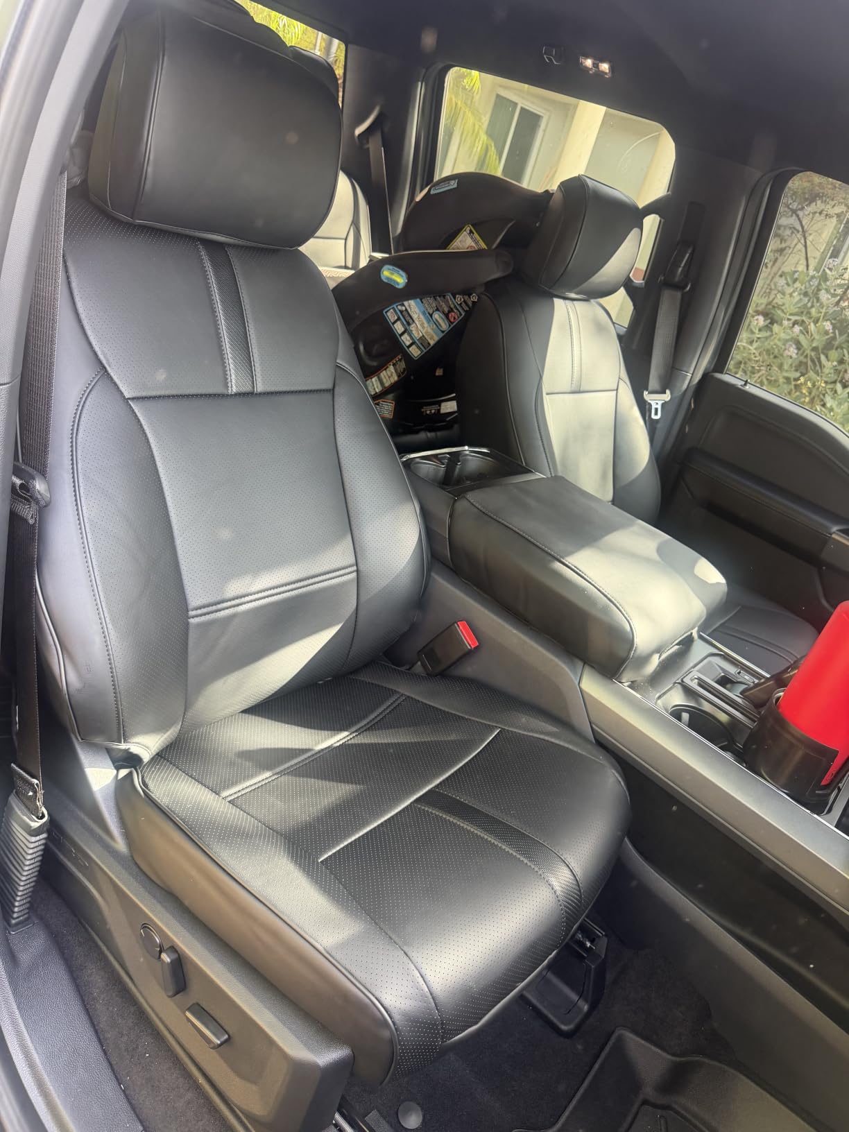 For Ford F150 Seat Covers 2015-2023 2024 2025 2026,Full Set Leather Waterproof Black Trucks Pickup Seat Covers Custom Fit for Ford F150 Accessories,Car Seat Cover for SuperCrew/CrewCab(XL,XLT) customer photo 1
