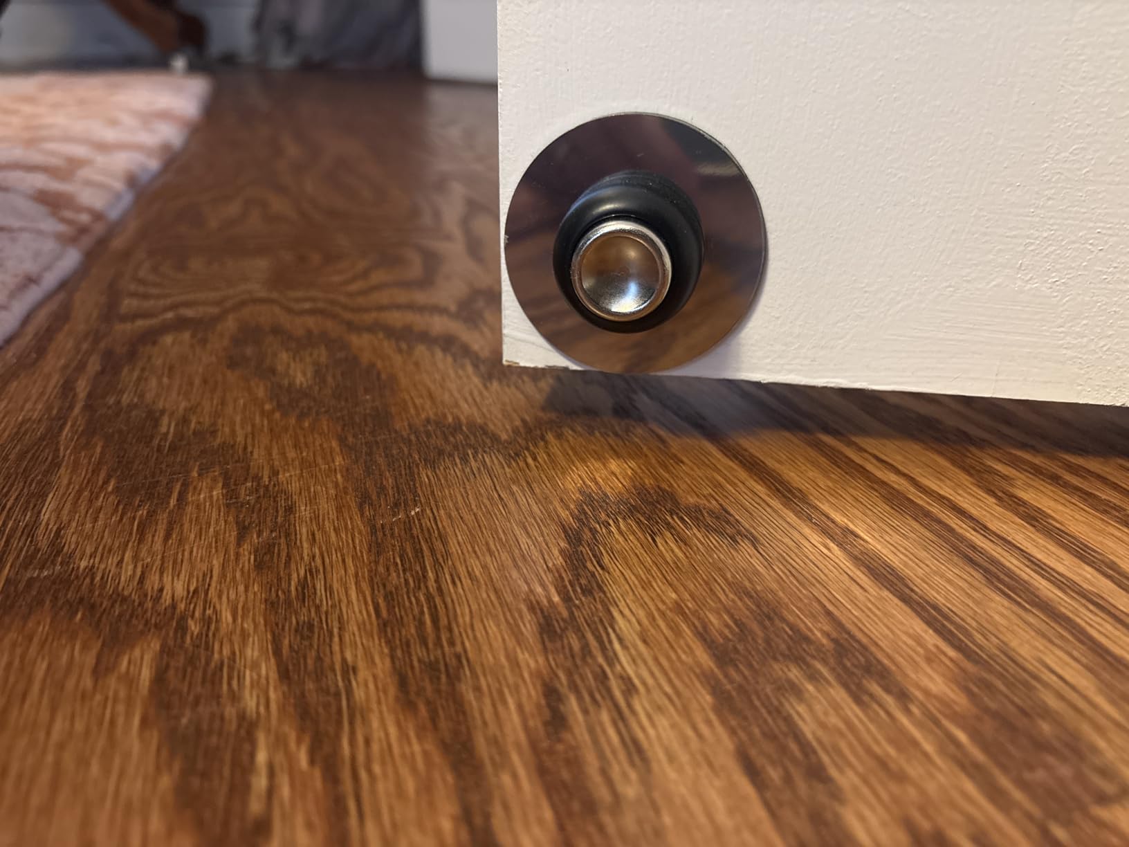 Crosize Magnetic Door Stoppers 2 Pack, Stainless Steel Door Stops, Wall-Mounted and Floor Mounting Metal Doorstops, Door Holder Keep Door Open, No Drilling Door Stop with Adhesive Tapes, Black customer photo 1