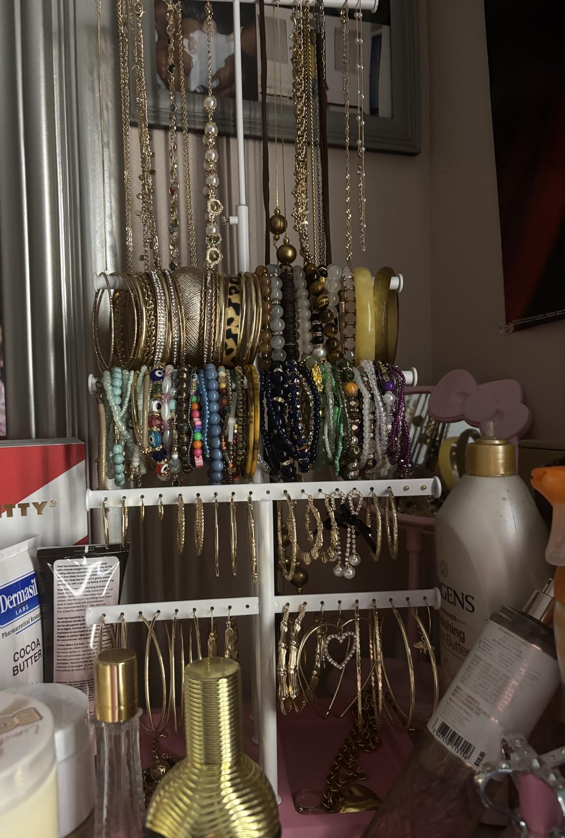 Love-KANKEI Jewelry Organizer Stand 5-Tier,Adjustable Height,Weathered Grey customer photo 1