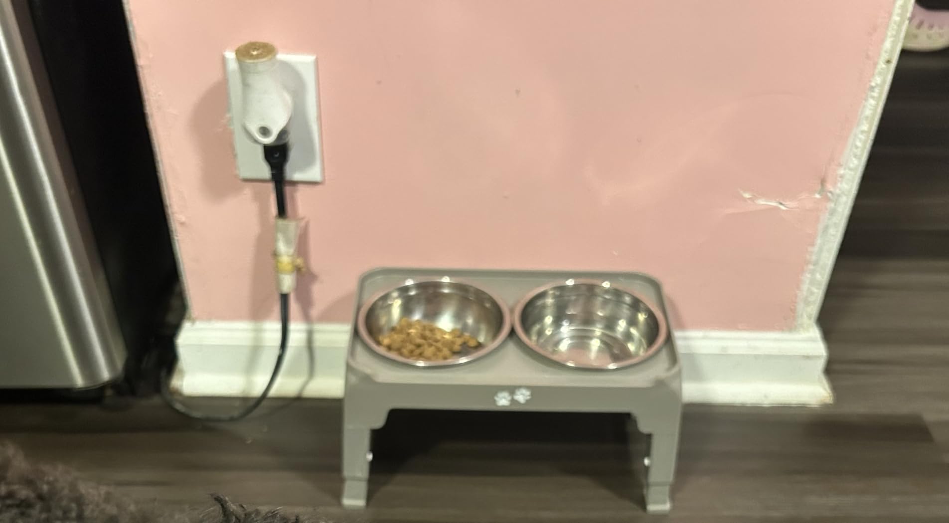 COMESOON Elevated Dog Bowls, 4 Height Adjustable Raised Bowl Stand with 2 Thick 50oz Stainless Steel Food Bowls Non-Slip Feeder Adjusts to 3.7'', 9.2'', 10.75'', 12.36'' Black, (DB-W01) customer photo 1
