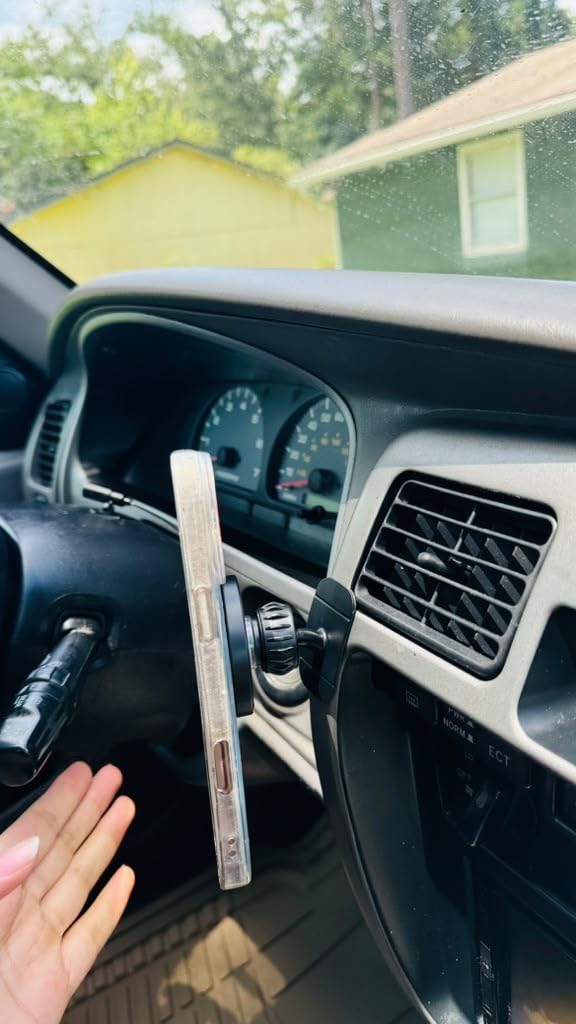 for iPhone Magsafe car Mount【20 Strong Magnets】Magnetic Phone Holder for Car Dashboard【360° Rotation】Hands Free Car Phone Holder Mount Dash Fit iPhone 15 14 13 12 Pro Max Plus MagSafe Car Accessories customer photo 1