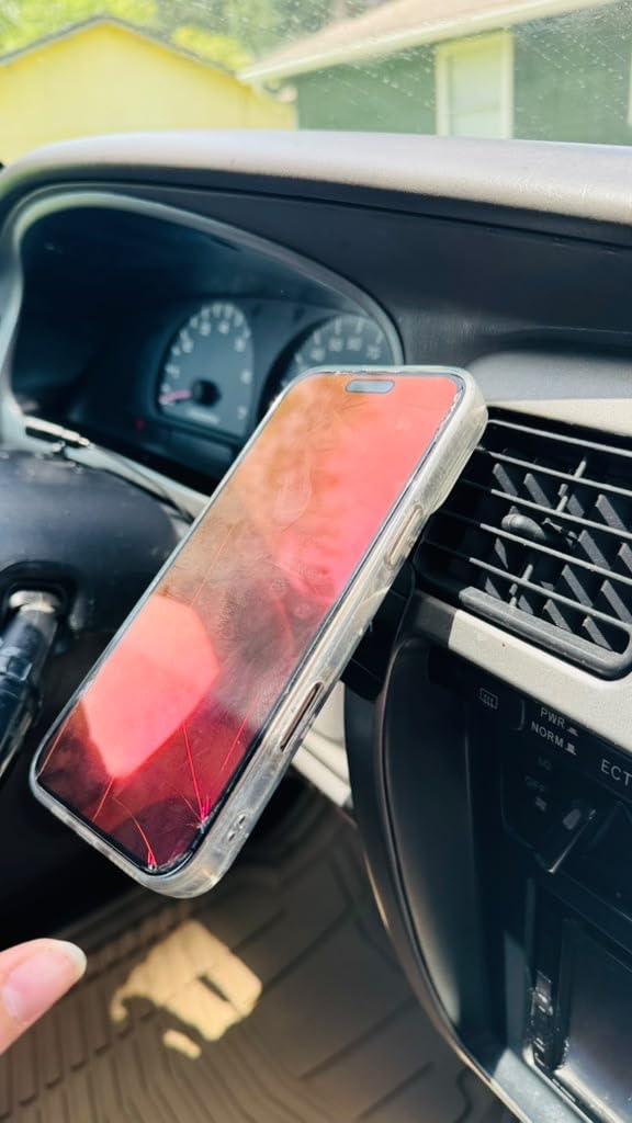 for iPhone Magsafe car Mount【20 Strong Magnets】Magnetic Phone Holder for Car Dashboard【360° Rotation】Hands Free Car Phone Holder Mount Dash Fit iPhone 15 14 13 12 Pro Max Plus MagSafe Car Accessories customer photo 2
