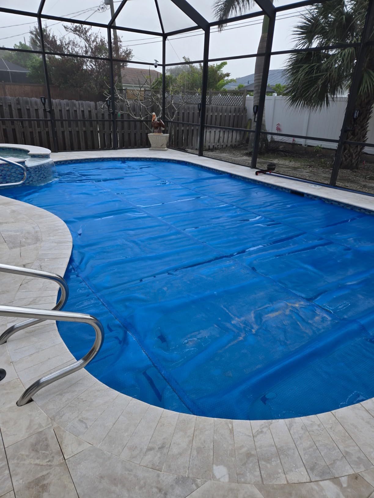 BigXwell Heavy-Duty Solar Pool Cover 16x32ft - 16Mil Blue | Rectangle for Large Inground Pools, Heat-Retaining, Cuts Evaporation 95%, Blocks Leaves & Debris, Easy to Trim to Fit customer photo 2