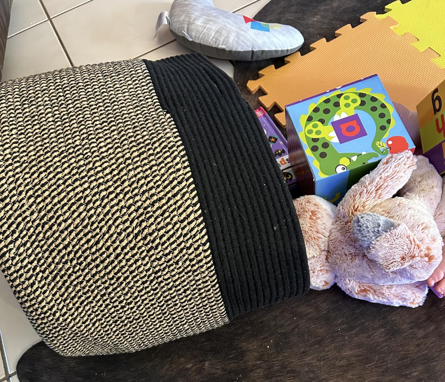 Goodpick Large Wicker Basket for Blankets, Baby Toy Storage Basket, 85L customer photo 1