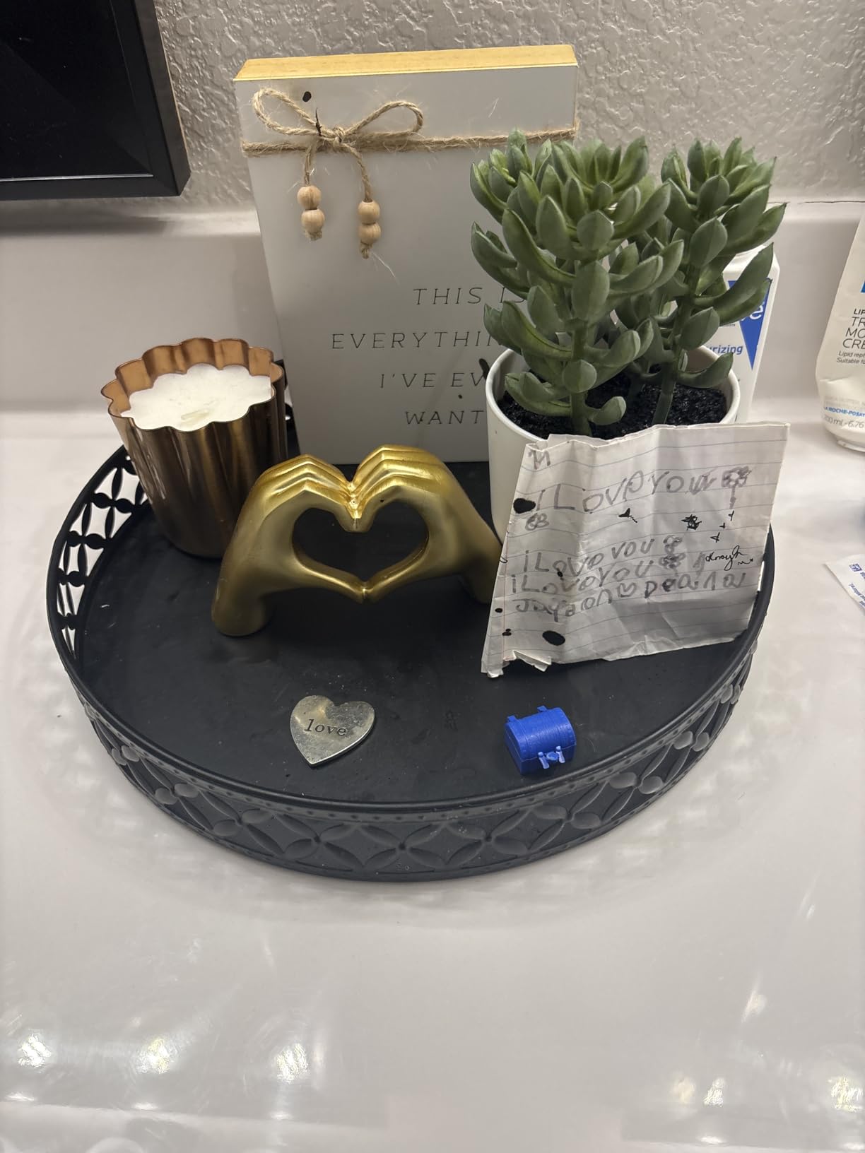 Vanity Tray for Bathroom Counter - 11 Inch Round Black Decorative Tray customer photo 1