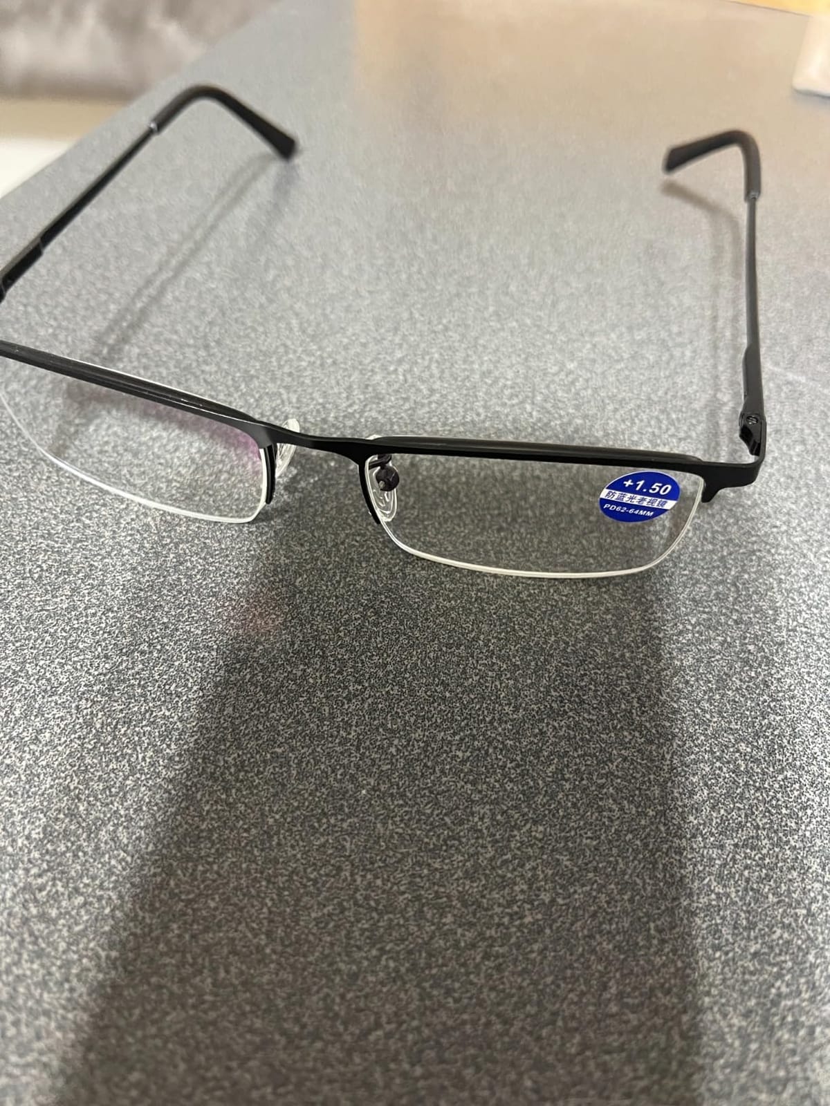 Blue Light Blocking Reading Glasses ,Men Half Frame Metal Computer Readers customer photo 1