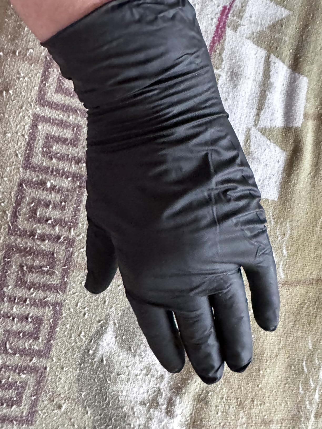Inspire Black Nitrile Gloves HEAVY DUTY 6 Mil Nitrile Chemical Resistant Medical Cooking Cleaning Disposable Black Gloves customer photo 2