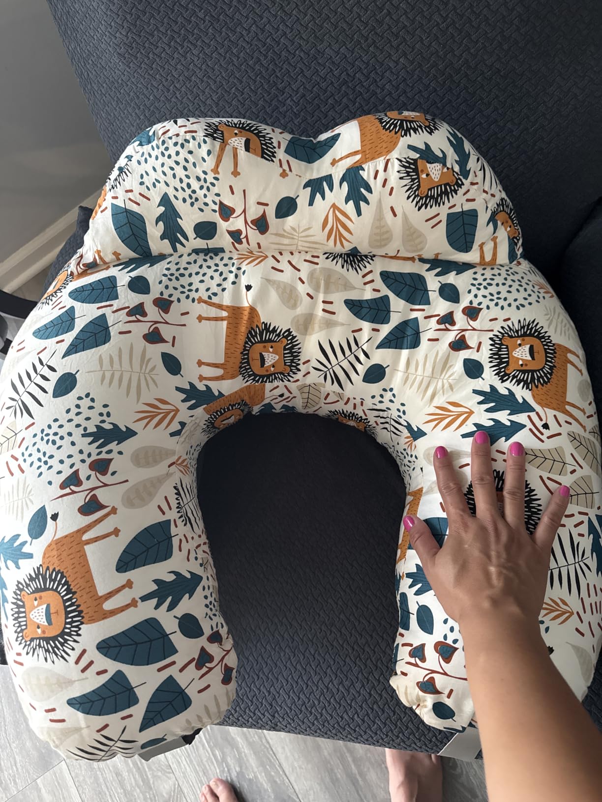 BATTOP Nursing Pillow for Breastfeeding,Bottle Feeding, Plus Size Breastfeeding Pillows with Adjustable Waist Strap Removable Cover, Extra Pillow on Top for More Support for Mom customer photo 2