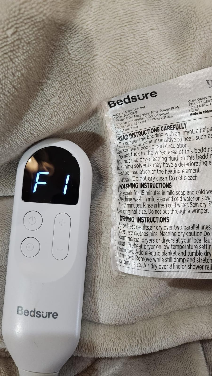 Bedsure Electric Blanket King Size - Dual Control Heated Blanket King Size, Fast Heating with 6 Time Settings & 6 Heat Settings, Warm Gift for Grandma (100x90 inches, Grey) customer photo 2