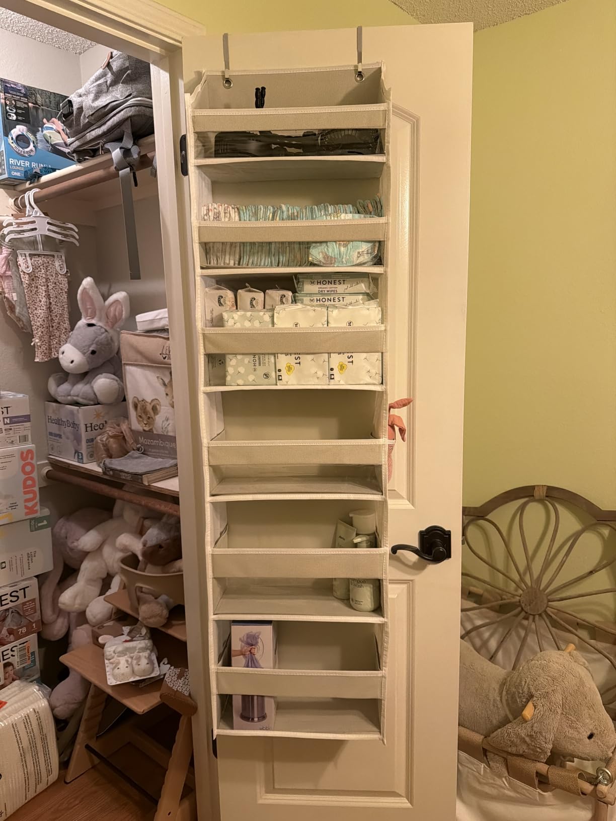 HOMELUX THEORY Over the Door Organizer, 6-Tier, 100D Fabric, Ivory 1pc customer photo 1