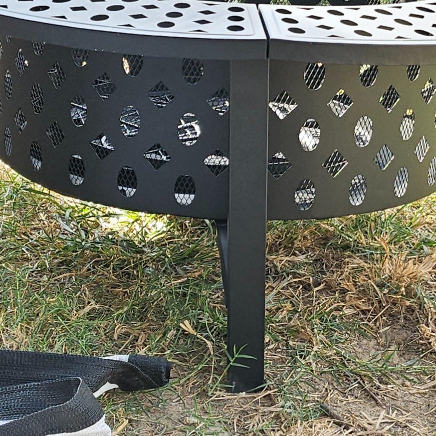 OutVue 36 Inch Fire Pit with 2 Grills,Wood Burning Fire Pits for Outside | Fire Pit with Lid, Poker & Round Waterproof Cover, BBQ& Outdoor Firepit & Round Metal Table 3 in 1 for Patio, Picnic, Party customer photo 1