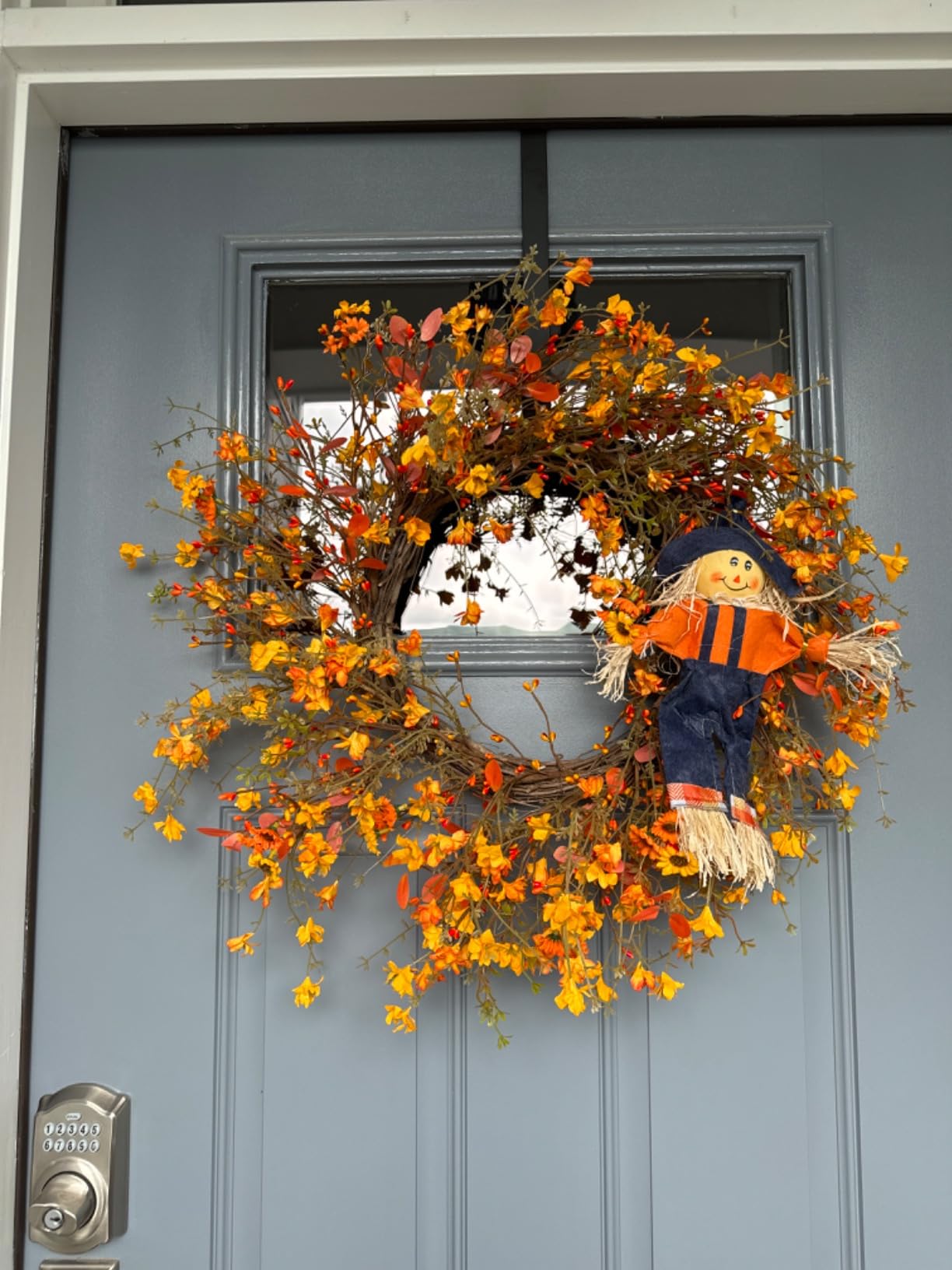 22 Inch Fall Wreaths for Front Door Fall Door Wreath Autumn Wreath customer photo 1