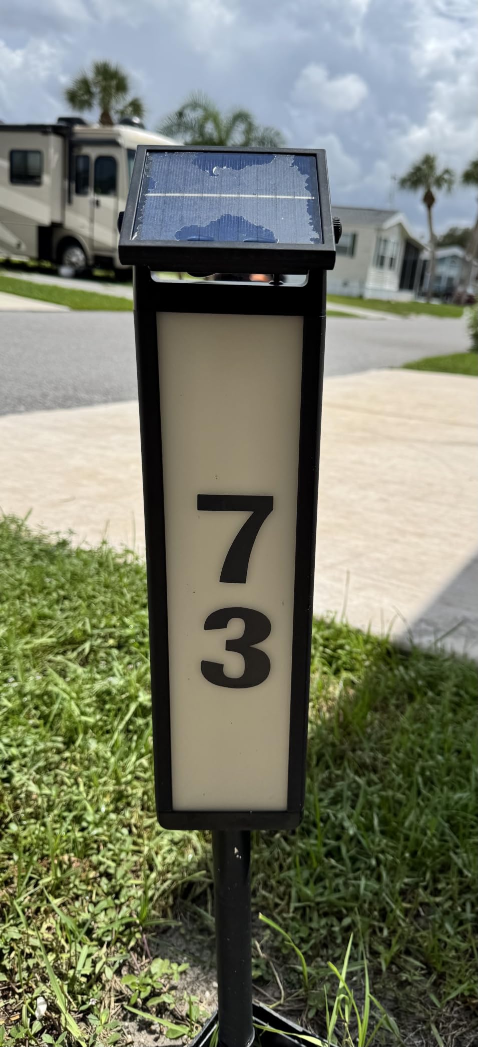 Solar Lighted Illuminated Address Sign, House Numbers for Outside Yard Home customer photo 2
