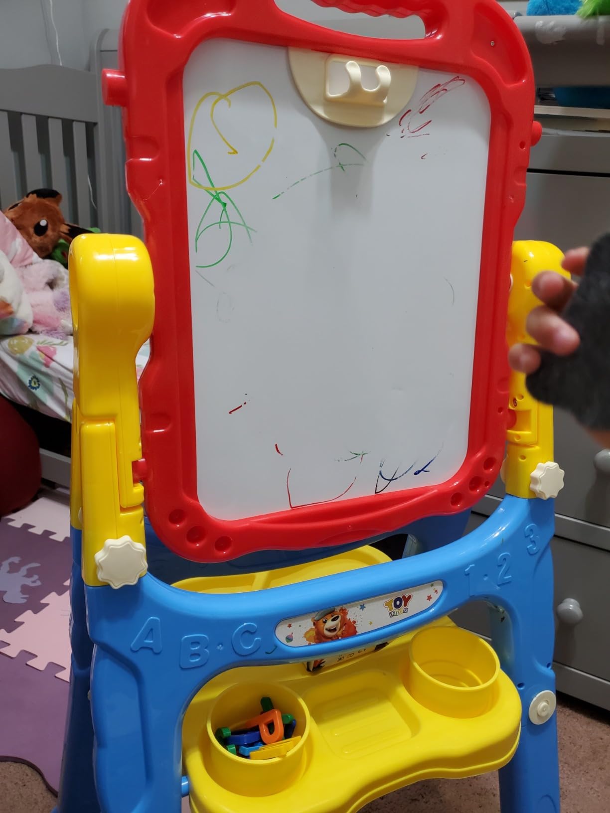 STEAM Life Kids Easel, 4-in-1 Double-Sided Drawing Board, Pink & Purple customer photo 2