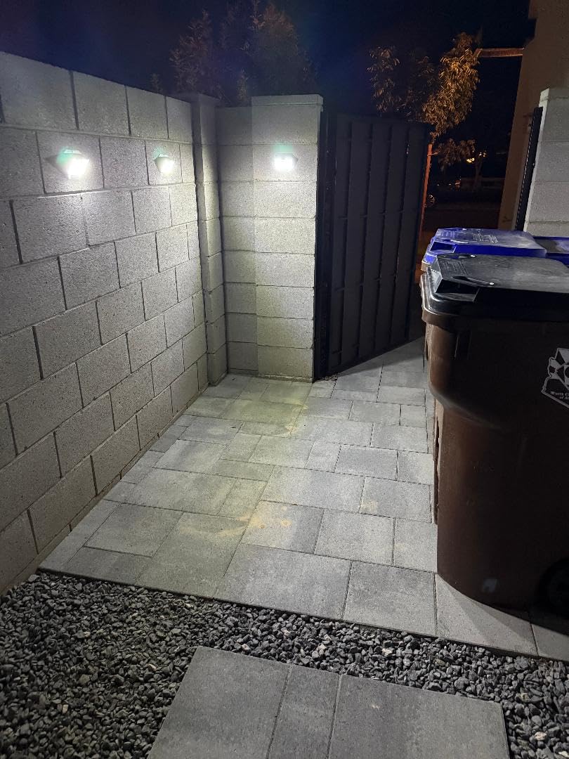Solar Motion Lights Outdoor, Ultra Bright Solar Fence Lights with Motion Sensor, IP65 Waterproof Security Light 3 Modes, 270° Lighting Angle, Wall Lights for Deck Patio Fence Garage Door (6 Packs) customer photo 1