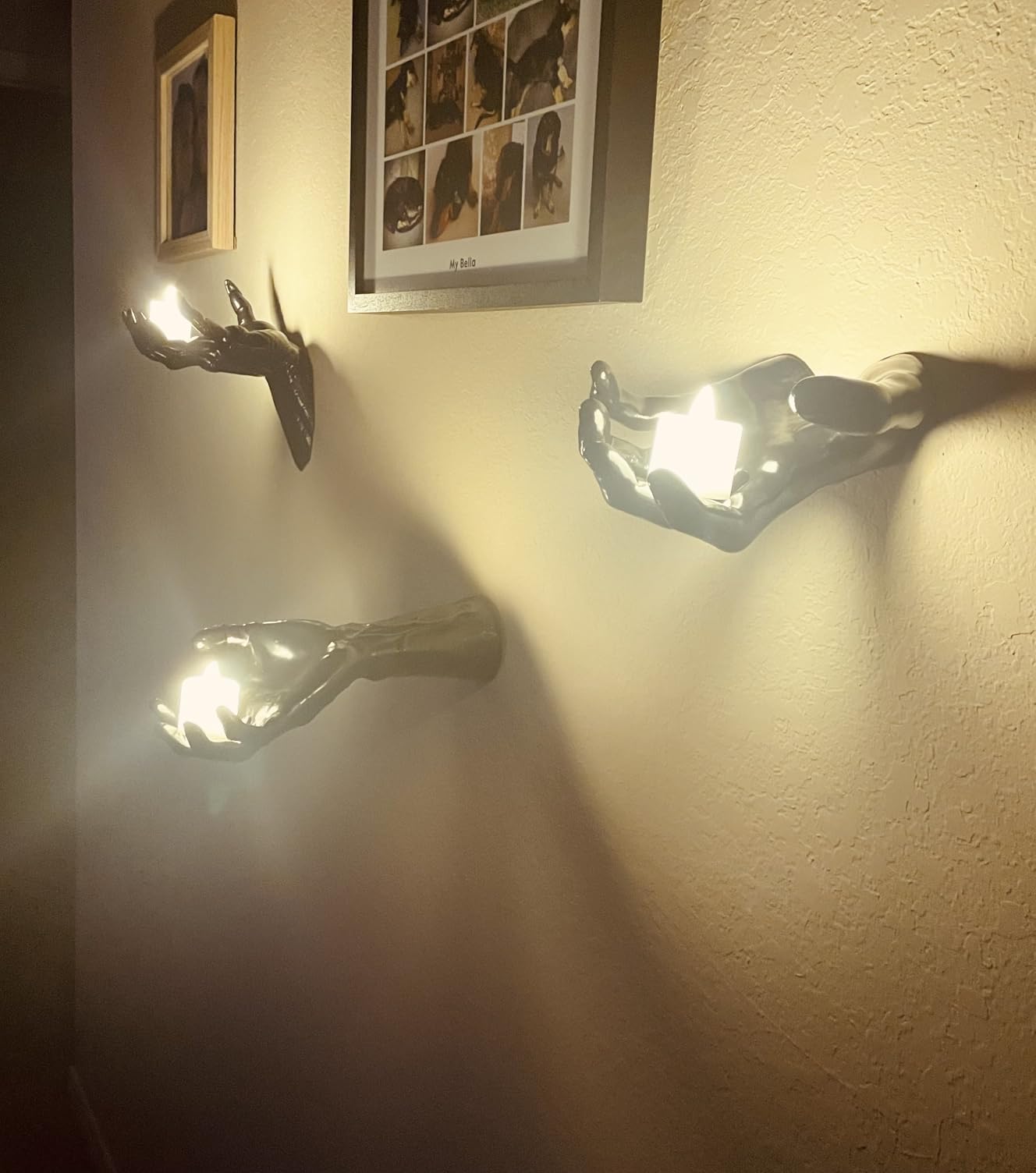 DAZONGE Halloween Decor 3Set Creepy Hands with Candles Halloween Wall Decor customer photo 1