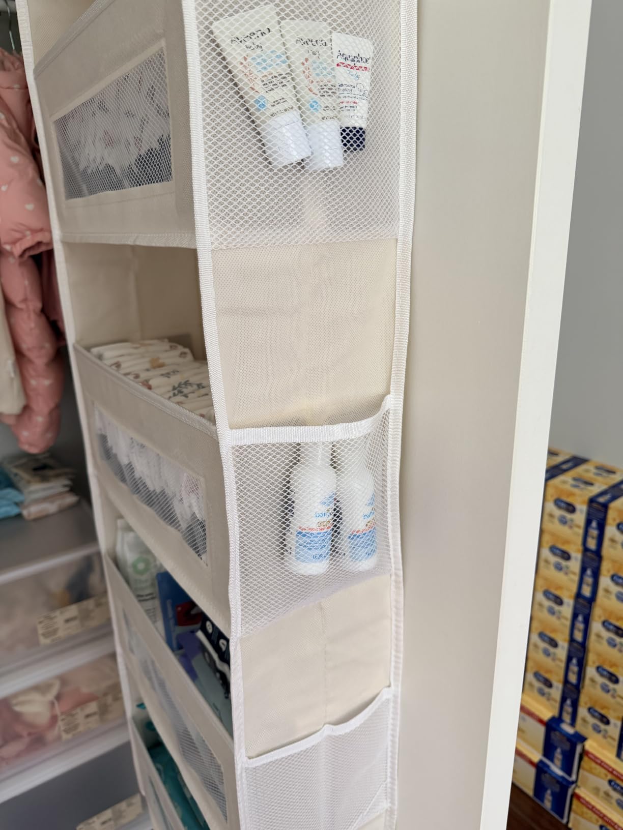 JARLINK Over the Door Organizer for Bedroom, Pantry, Bathroom, 5 Shelf Grey customer photo 2