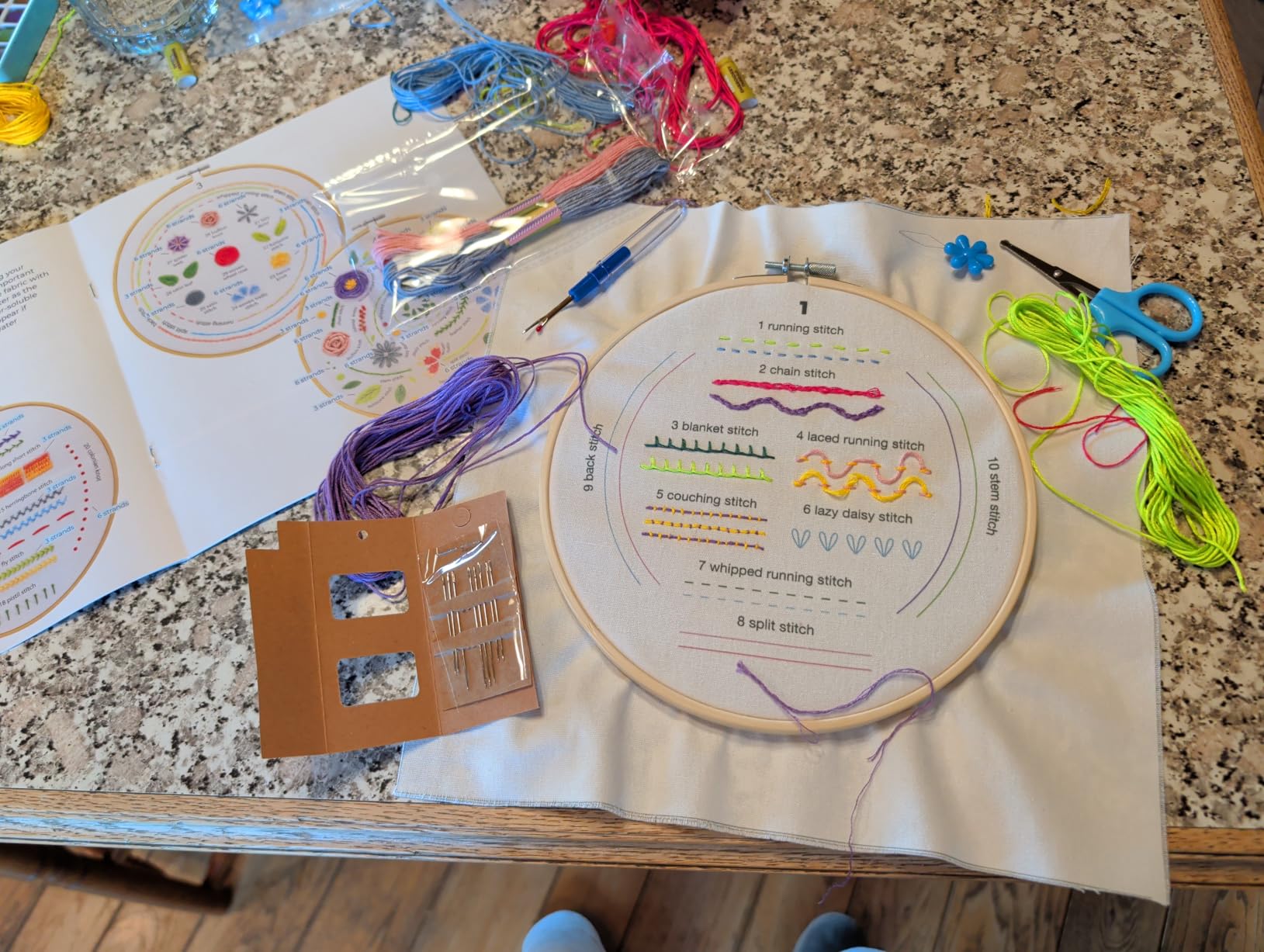 Craftwiz 4-Piece Starter Embroidery Kit for Beginners and Expert with Simple Patterns, Learn 29 Stitches with Hand Embroidery Kit customer photo 2