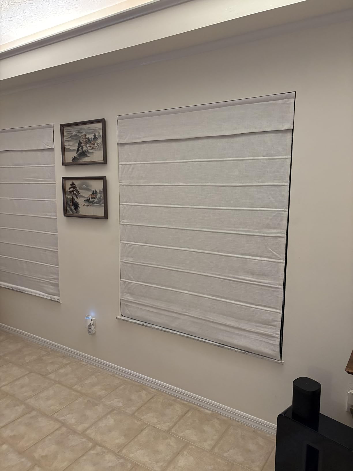 Cordless Linen Roman Shades, Natural Custom Fabric Room Darkening Roman Window Shades Blinds for Doors, French Doors, Kitchen Windows, Bathroom Windows customer photo 1
