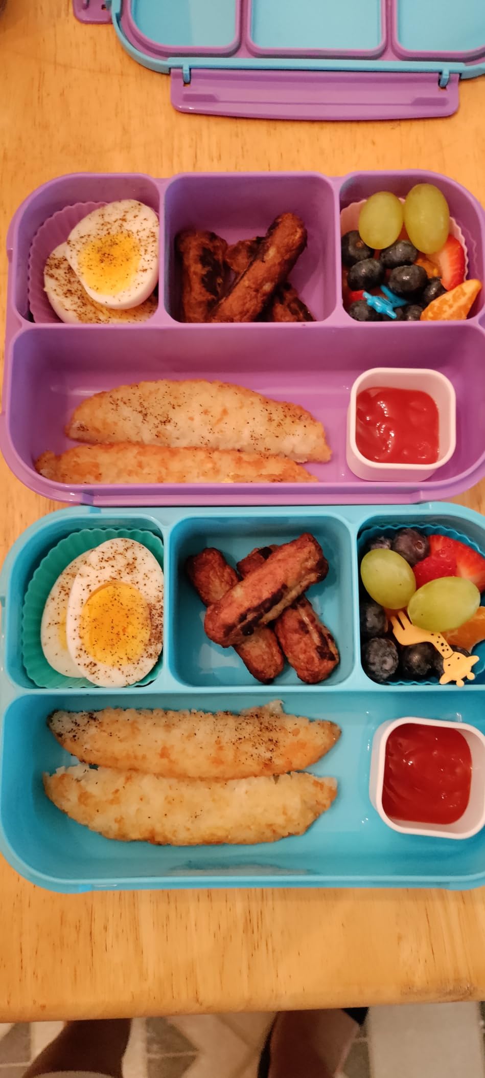 shell and turtle Bento Box Adult Lunch Box, Kids Lunch Containers for School with 4 Compartments, with Utensils, Sauce Jar, Muffin Liners, Microwave Safe, Navy customer photo 1