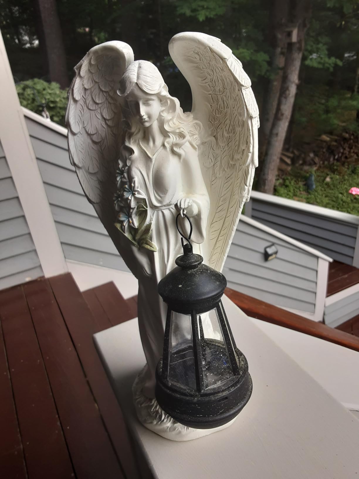 VChymm Solar Angel Outdoor Garden Decor Statues – 13.2 inches Solar Outdoor Sculptures for Outside Yard Art Patio Balcony Front Lawn Ornaments Gifts for Mom Grandma Women customer photo 2