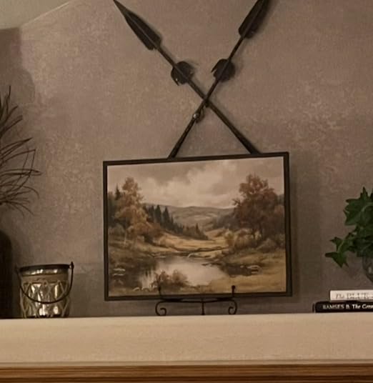 InSimSea Framed Canvas Wall Art Vintage Decor, Landscape Wall Art, Meadow with Flowers Art, Modern Farmhouse Decor, Cottagecore Bedroom Bathroom Office Decorations, 24x36in customer photo 1