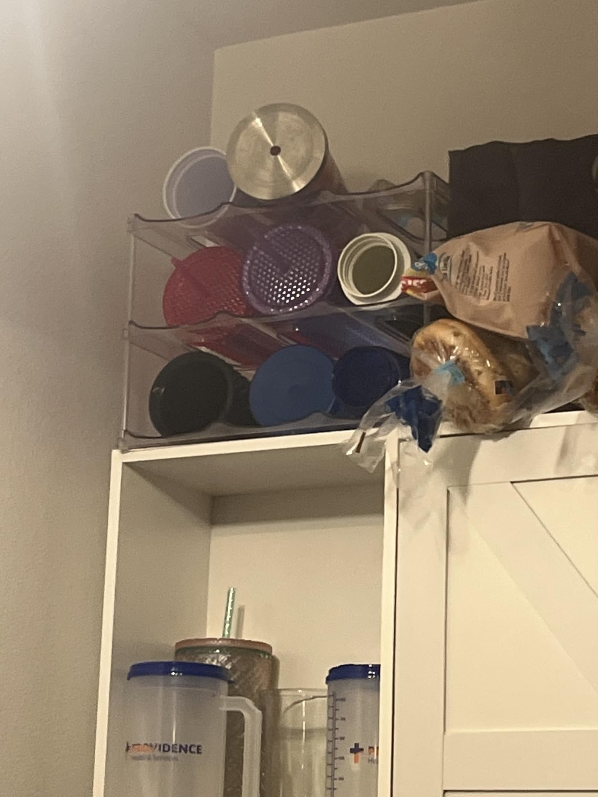 LARGER Compartment - Stackable Water Bottle Organizer Holder - for Stanley & Others' Large Tumbler - Clear Wine Rack, Cup Bottle Holder for Cabinet Home Countertop Fridge Pantry Shelf, 3 Tier Hold 9 customer photo 2