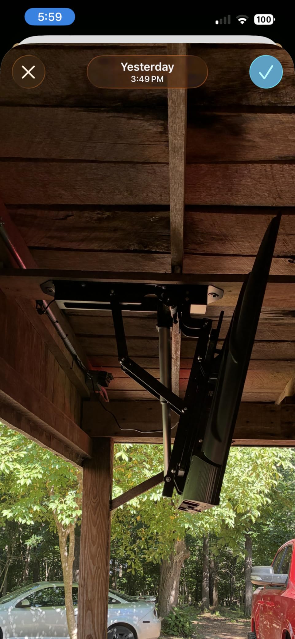 TOPSKY Motorized Ceiling TV Mount, 32-70 in TVs, 88 lb Capacity | Motorized flip down, 0-80° tilt, Supports 32-70