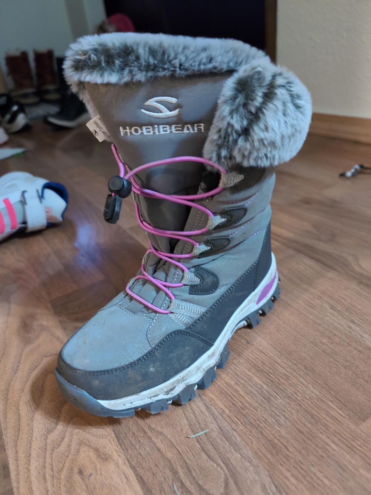 HOBIBEAR Kids Winter Snow Boots Waterproof Outdoor Warm Faux Fur Lined Shoes customer photo 1
