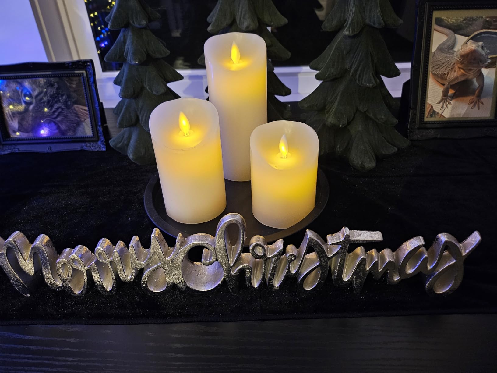 Enpornk Flameless Candles, Flickering Moving Flame LED Candles Set of 5 (Size: D: 3