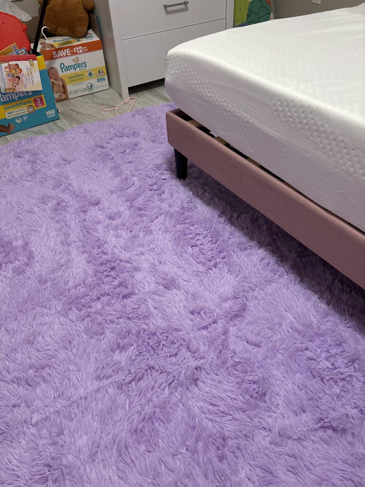Fluffy Grey Rug for Bedroom 4x6, Modern Area Rugs for Kids Room Living Room | Furry Farmhouse Bedside Carpets Soft Shaggy Boys Rug, Neutral Fuzzy Throw Rugs for Home Decor Aesthetic, Dorm Nursery Gray customer photo 2