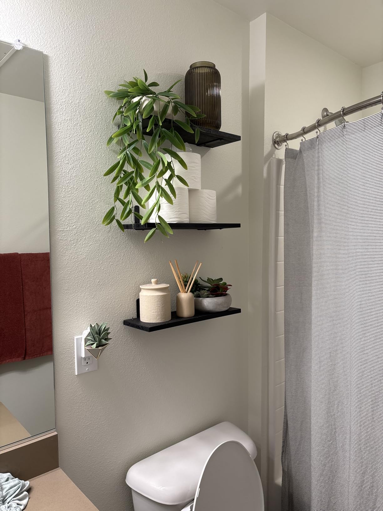 DOLLFIO Floating Wall Shelves, Decor & Storage, Rustic Brown, 16.5'', 3Pcs customer photo 1