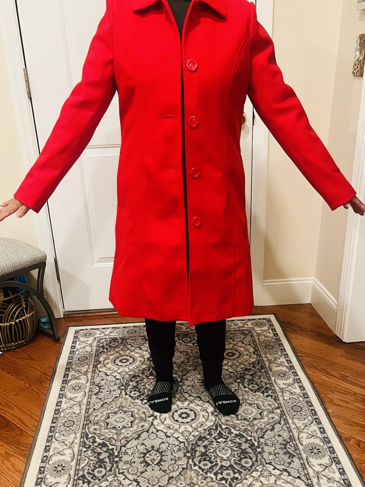 Jenkoon Women's Wool Trench Coat Winter Long Thick Overcoat Walker Coats customer photo 1