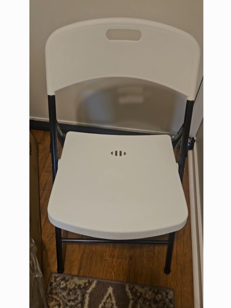 Oline Folding Chair, Indoor Outdoor Plastic Commercial Stackable Foldable Guest Chairs for Events Office Wedding Party Picnic Kitchen Dining, 350lb Capacity (Black, 6 Pack) customer photo 1