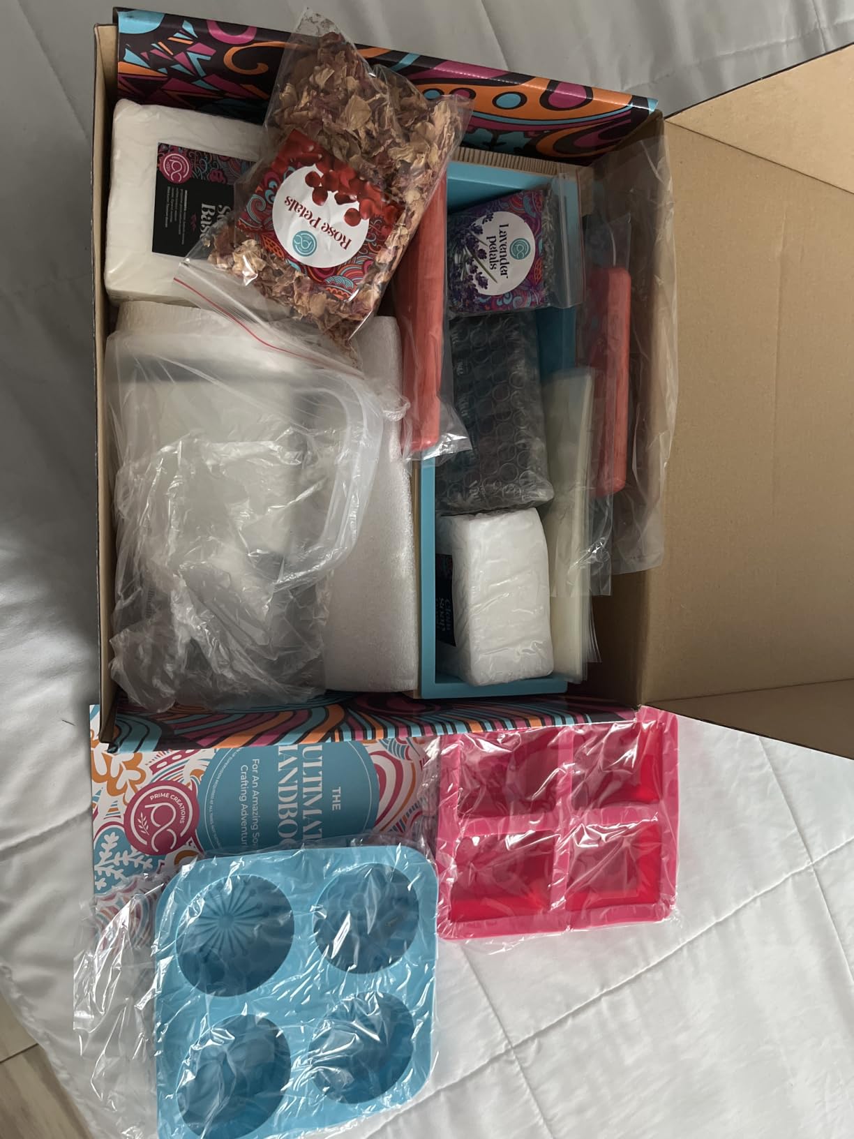 Soap Making Kit with Melt & Pour Base, Cutting Box, Molds, Fragrances - for Adults & Kids by Prime Creations. customer photo 2