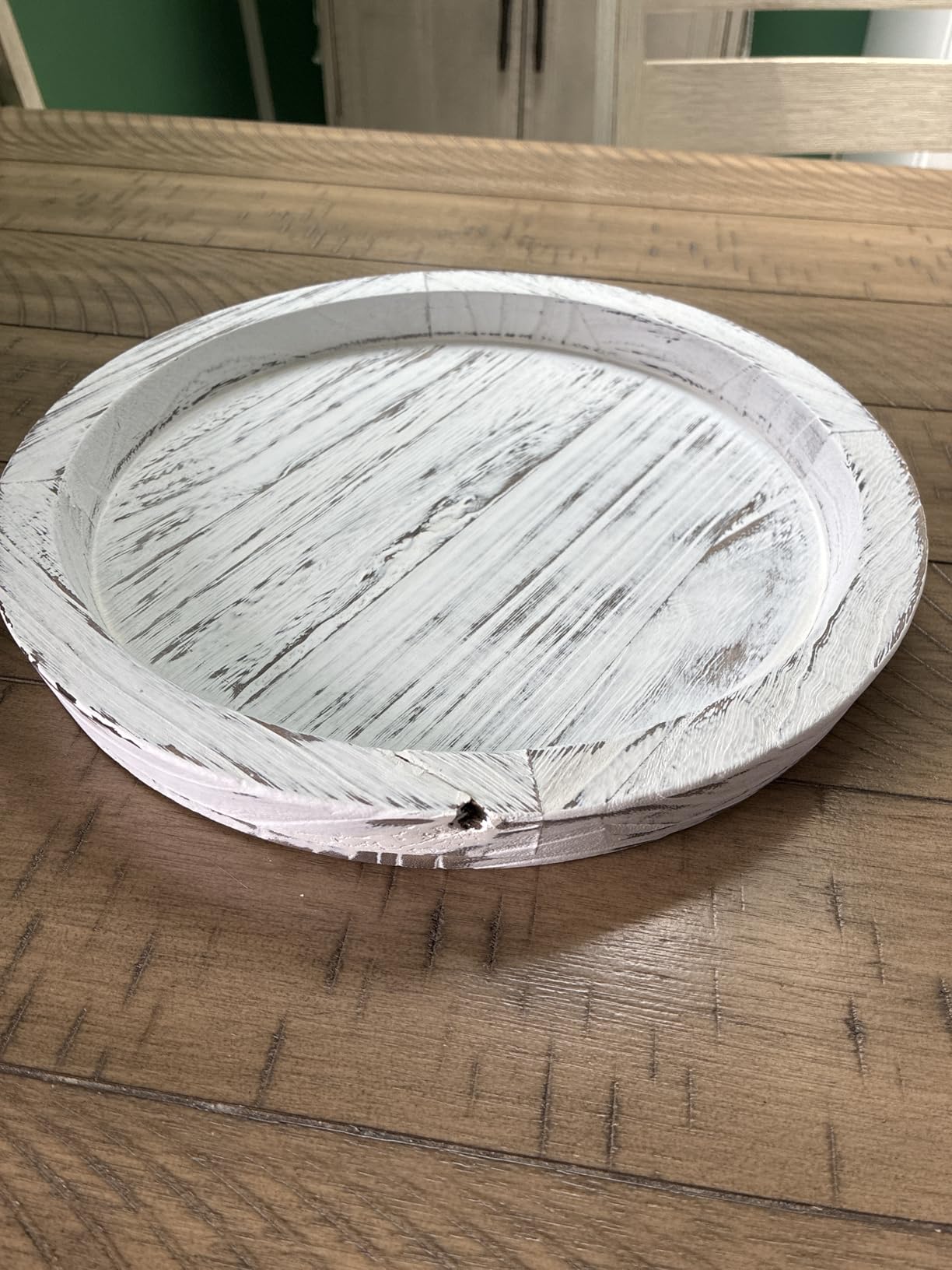 Hanobe Round Wooden Candle Holder Trays for Coffee Table, Distressed Finish customer photo 2