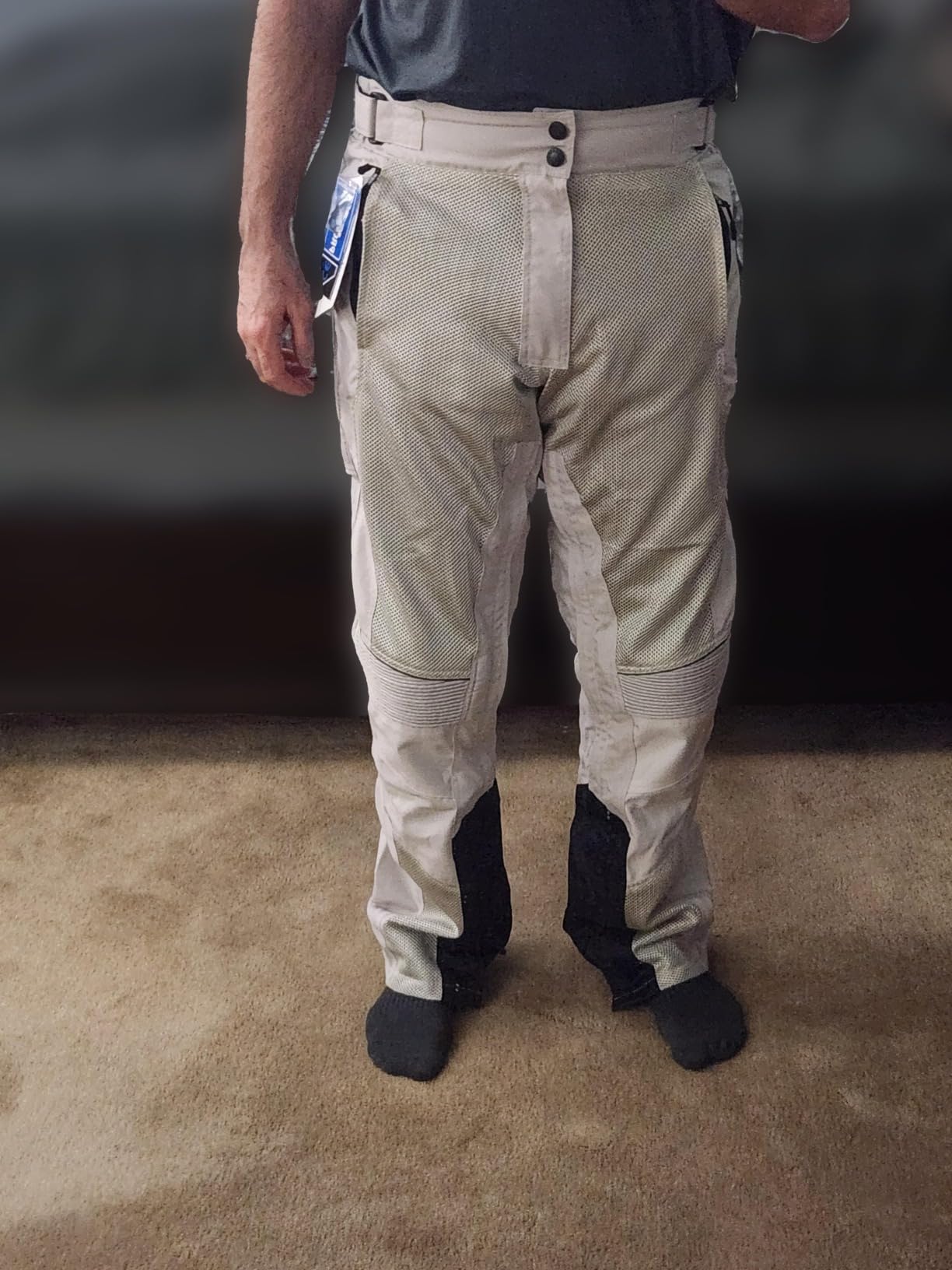 Men’s Motorcycle Mesh Pants Full Leg Zipper Riding Pants powersports Protective Armored Adv CE Over The Boot Motocross Pants customer photo 1