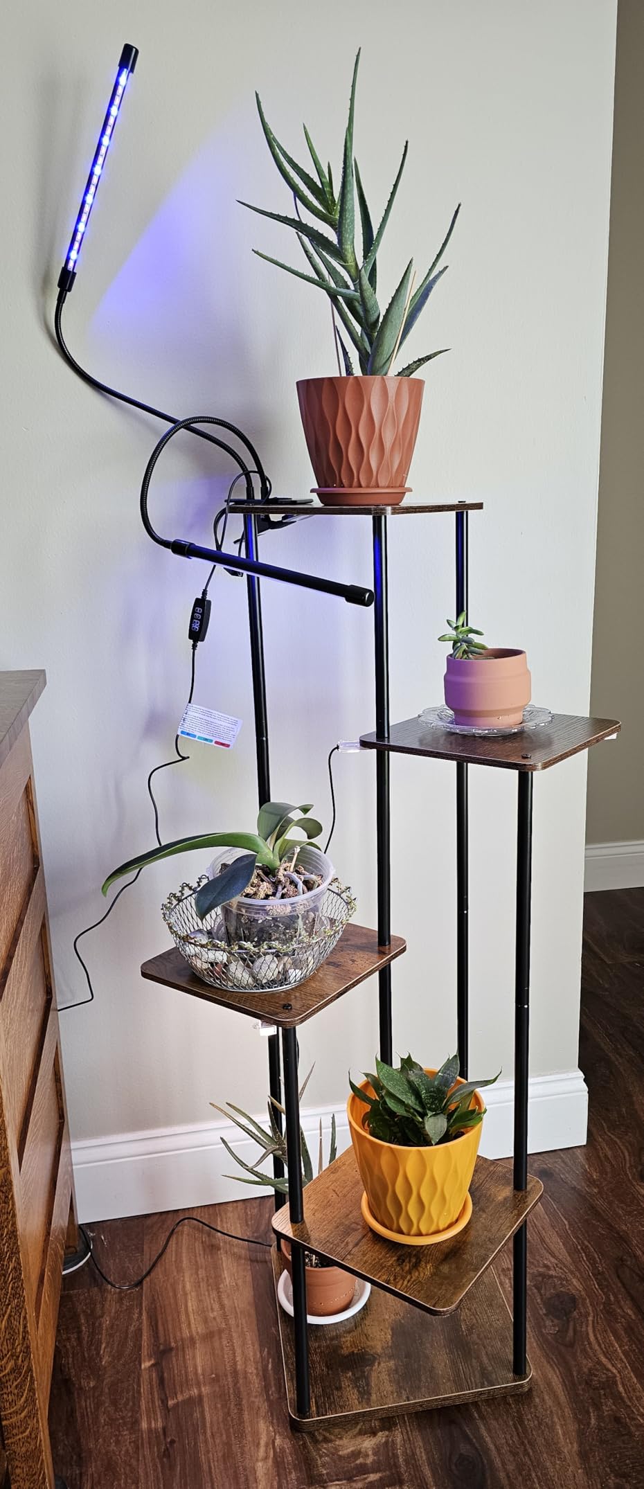 Bamworld Plant Stand Indoor Corner Plant Shelf for Multiple Plants | Tall Flower Stand 5 Tier Plant Table for Living Room Bedroom Balcony Brown customer photo 2