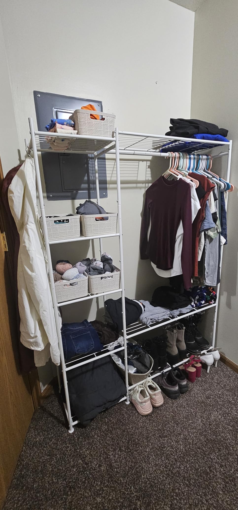 HOMIDEC Wardrobe Closet,Portable Clothes Rack with 4 Tiers Shelves customer photo 2