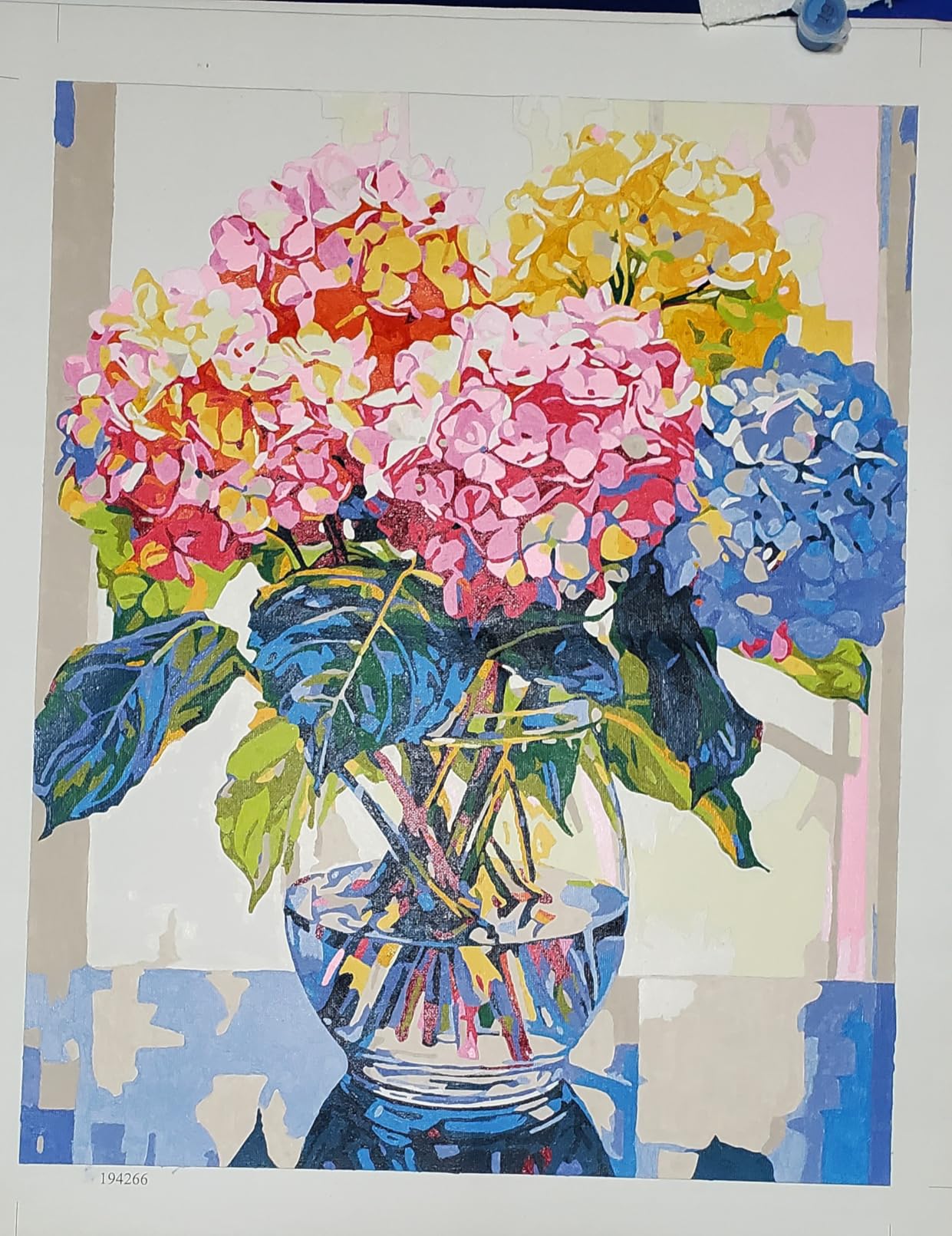 Tucocoo Hydrangea in Glass Vase Window Landscape Paint by Numbers for Adults Beautiful Flower DIY Paint by Numbers Acrylic Paint Canvas Colorful Flowers Painting Kits Art 16x20 Inch(Without Frame) customer photo 2