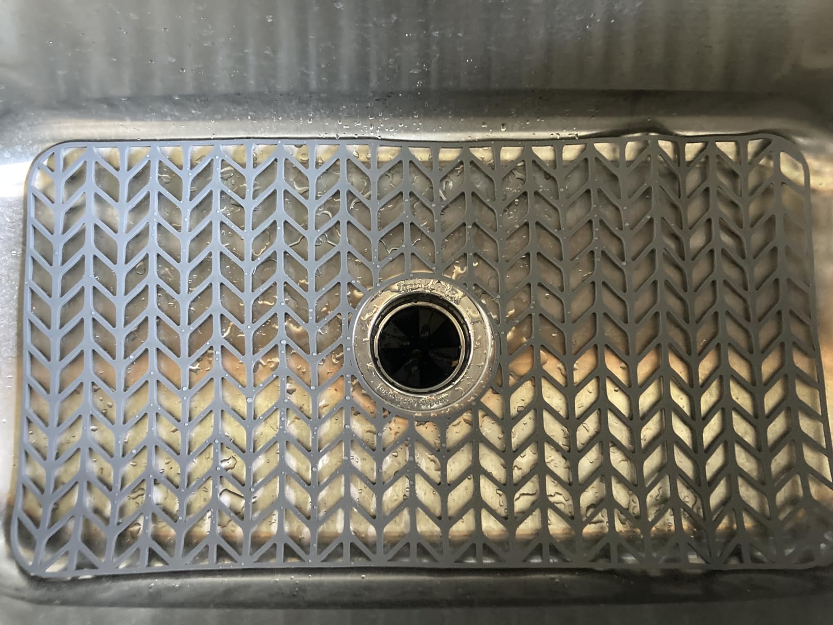 GUUKIN Sink Protectors for Kitchen Sink 19x13 & 24x12.5 & 13x11 & 26x14 & 28x14 & 29x15, Large Silicone Mats Grid for Bottom of Farmhouse Stainless Steel (24x12.5 with 3 Reserved Holes) customer photo 1
